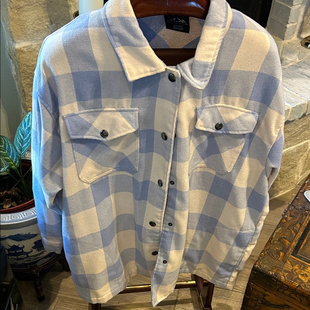 HFX Blue and White Plaid Shirt